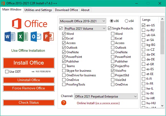مجموعه فعال سازی های آفیس و ویندوز • Office 2013 2021 C2R Install